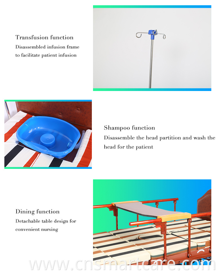 Anti Side Slip Reclining Hospital Bed With Bedpan